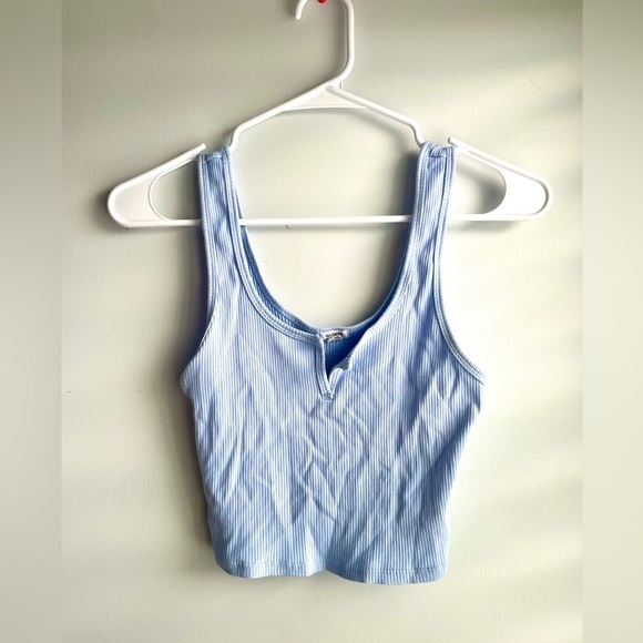 💖(2 for $15)💖 Garage Naomi Notch Front Tank in Baby Blue - Picture 2 of 8